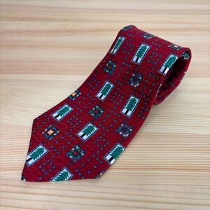 VTG Debbie Mumm Art to Wear Noel Silk Tie Men Christmas Tree Novelty Holiday Fun